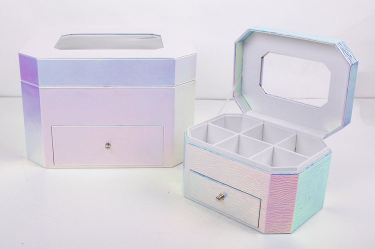 Custom large cosmetic storage box with drawer