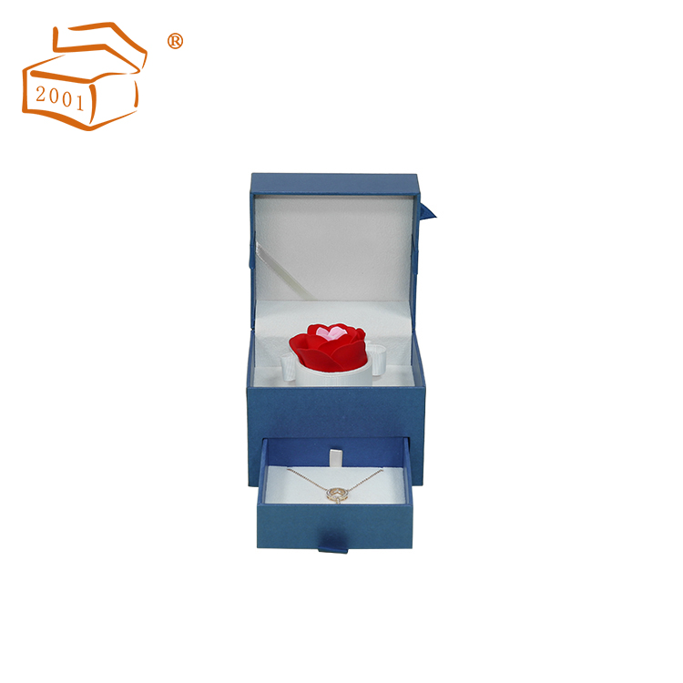 High quality plastic jewelry set gift box with ribbon