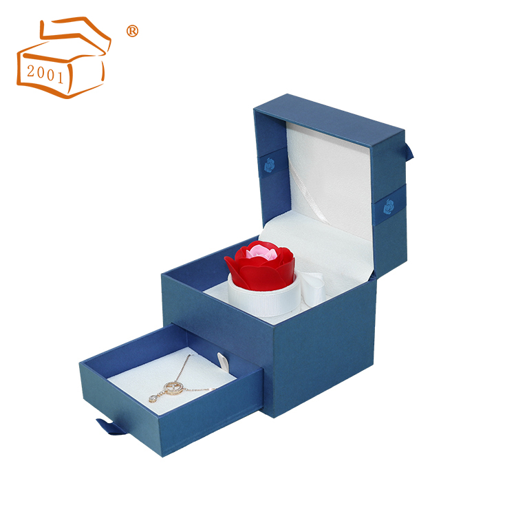 High quality plastic jewelry set gift box with ribbon